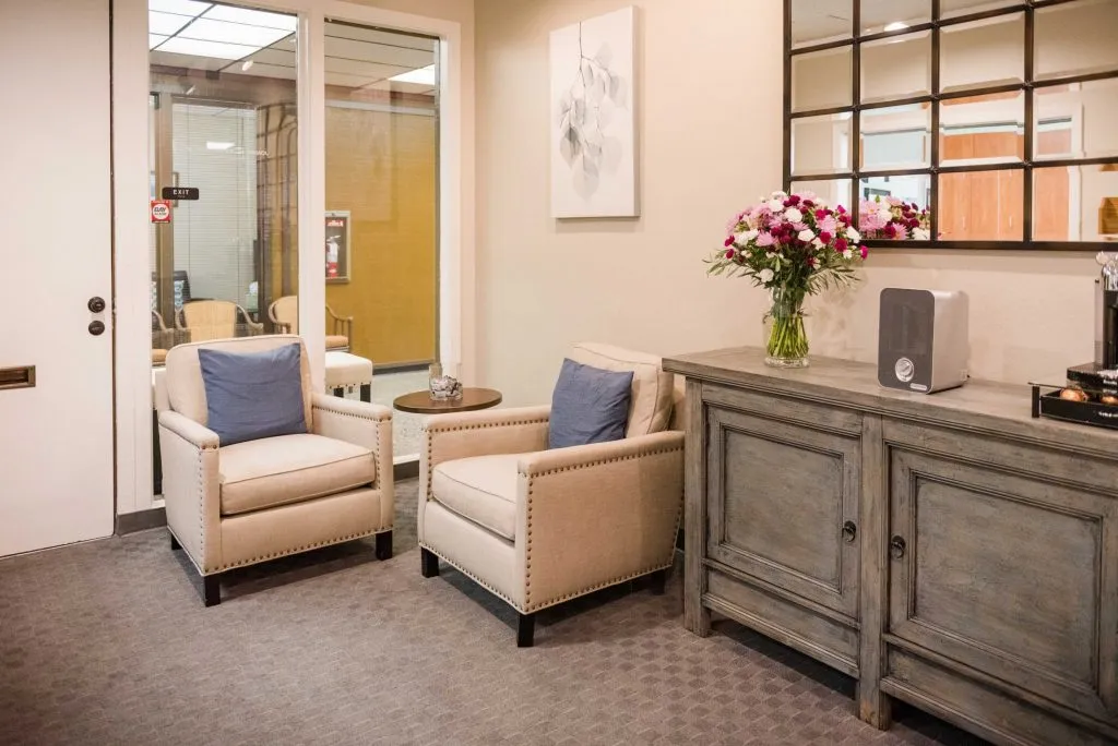 The waiting area at the walnut creek office