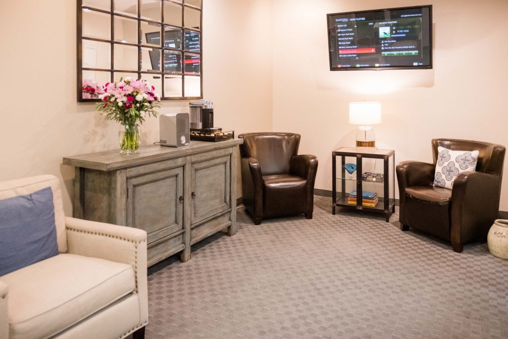 The waiting area at the walnut creek office